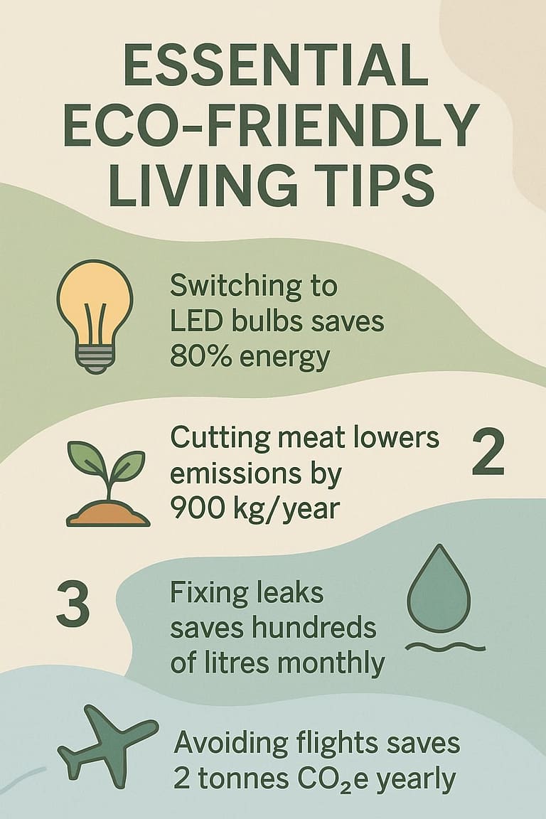 Essential Eco Friendly Living Tips Infographic Eco Friendly Living Tips, Sustainable Living